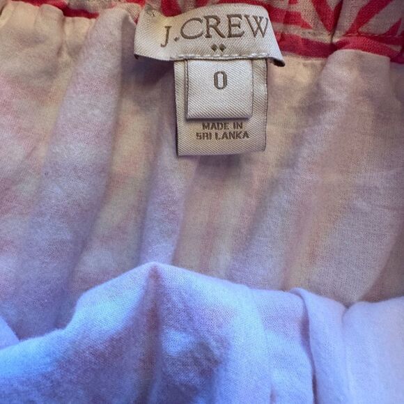 J Crew Pink White Linen Drawstring Skirt Size 0 lined - Picture 8 of 12